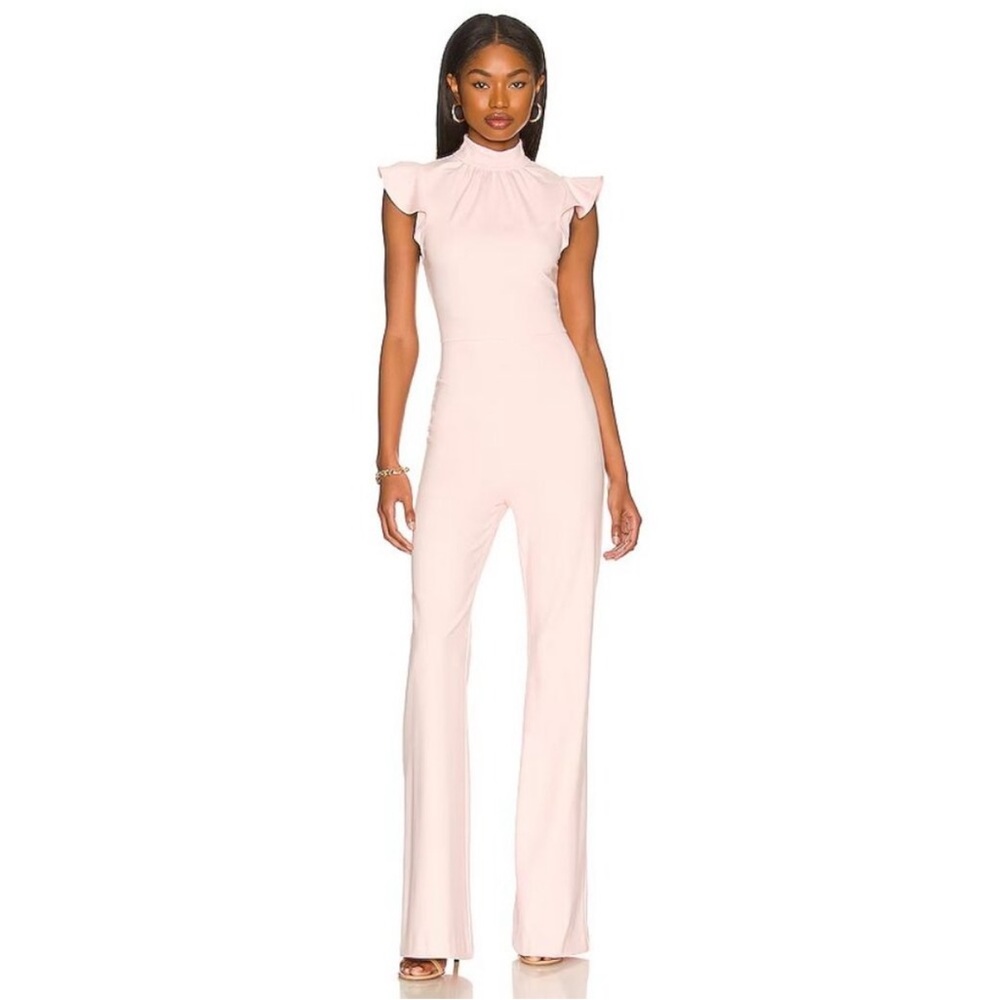 Amanda Uprichard Soft Pink Ruffled Jumpsuit